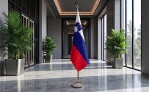 drapeau Slovenie avec socle