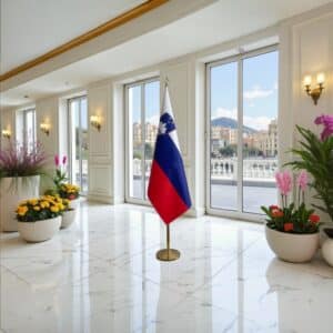 drapeau Slovenie avec hampe