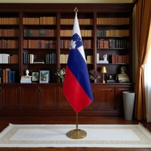 drapeau Slovenie avec hampe