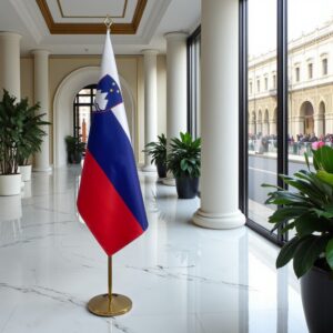 drapeau Slovenie avec hampe