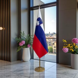 drapeau Slovenie avec hampe
