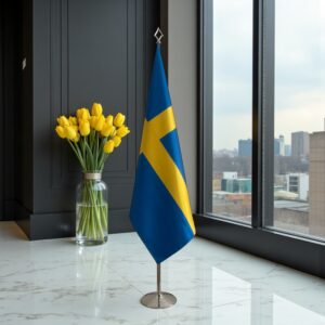 drapeau Suède avec pied