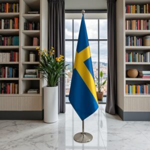 drapeau Suède avec pied