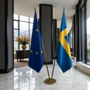 drapeau Suède sur hampe