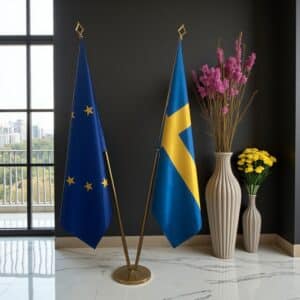 drapeau Suède avec pied