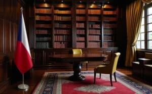 drapeau Tchequie avec mat