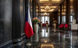 drapeau Tchequie avec mat