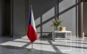 drapeau Tchequie avec mat