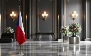 drapeau Tchequie avec mat