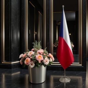 drapeau Tchequie avec pied