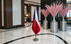 drapeau Tchequie avec pied