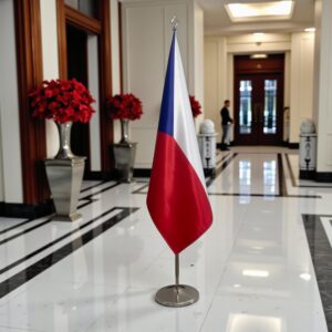 drapeau Tchequie avec pied