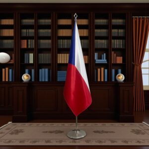 drapeau Tchequie avec pied