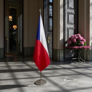 drapeau Tchequie avec pied