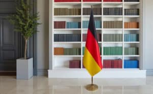 drapeau allemand sur hampe