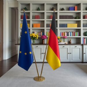 drapeau allemand sur hampe