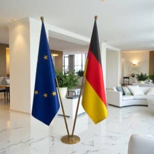 drapeau allemand sur hampe