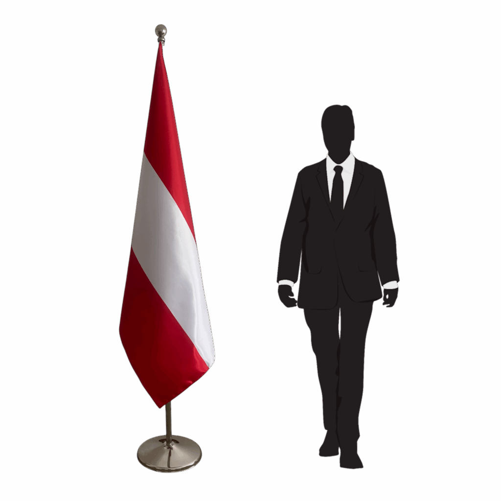 austria flag on stand