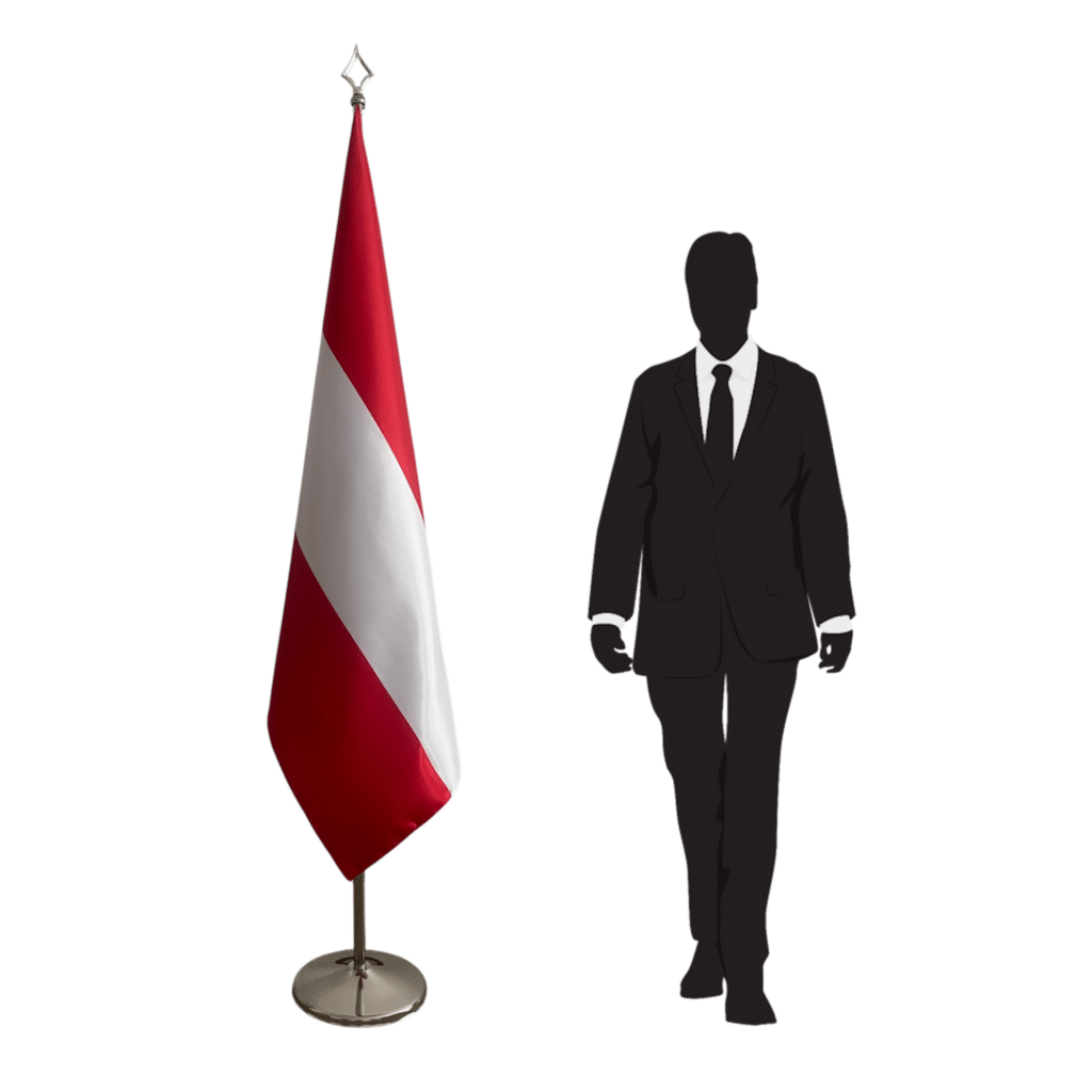 austria flag on stand