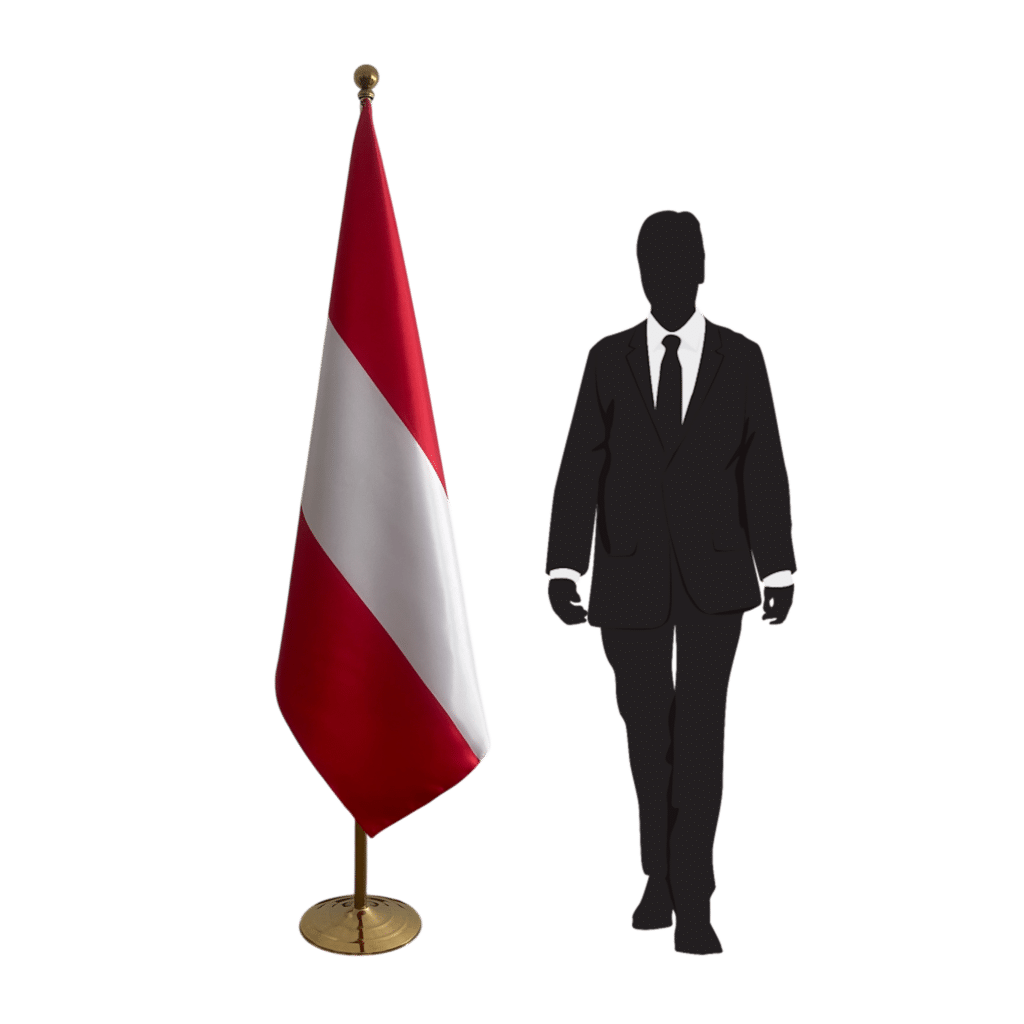 austria flag on stand