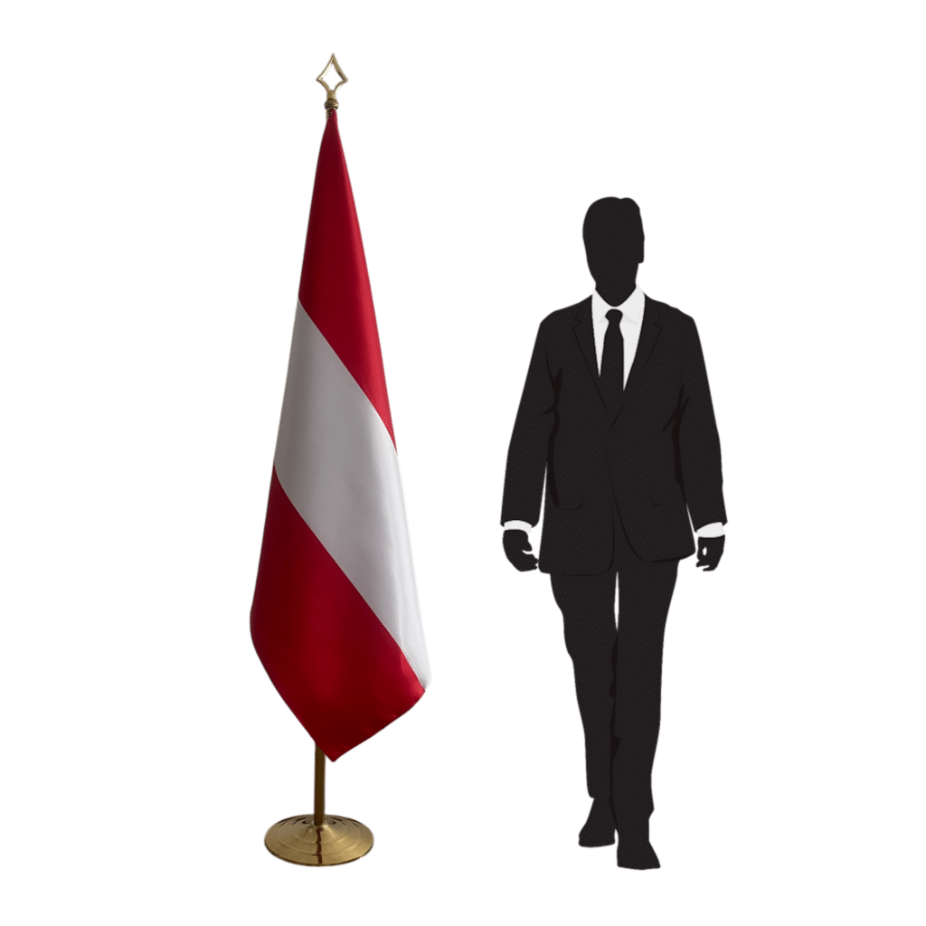 austria flag on stand