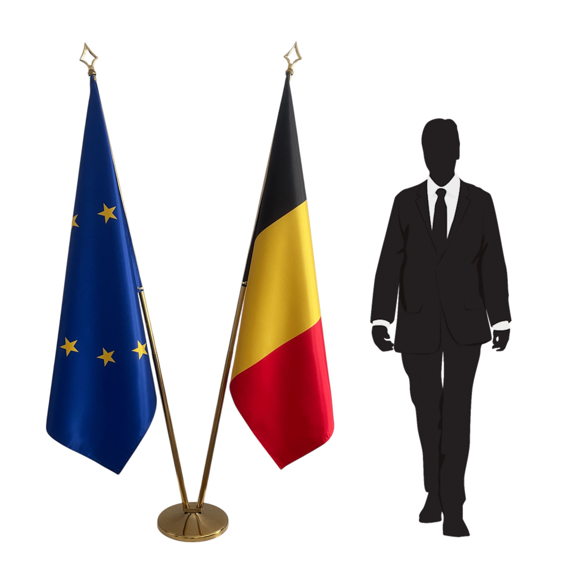 Belgian flag on stand