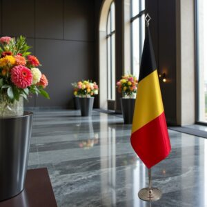 drapeau belge sur hampe