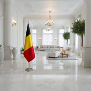 drapeau belge sur hampe