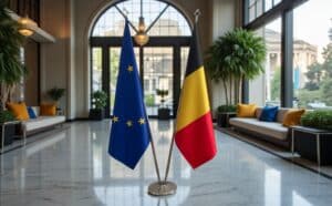 drapeau belgique sur pied