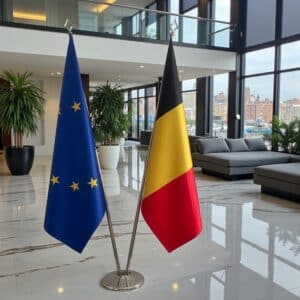 drapeau belgique sur pied
