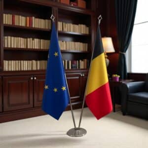 drapeau belgique sur pied