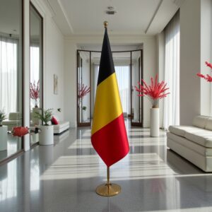 Drapeau de la Belgique avec pied