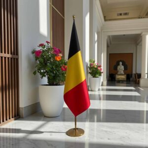 Drapeau de la Belgique avec pied