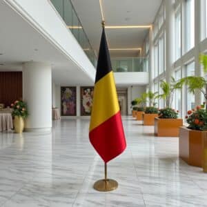 Drapeau de la Belgique avec pied