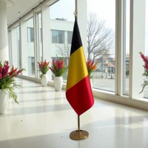drapeau belgique sur hampe