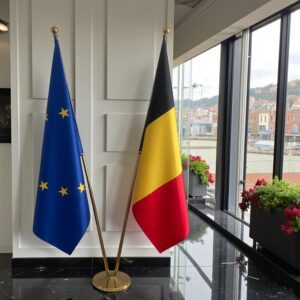 drapeau belge avec mat