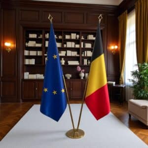 drapeau belge sur socle