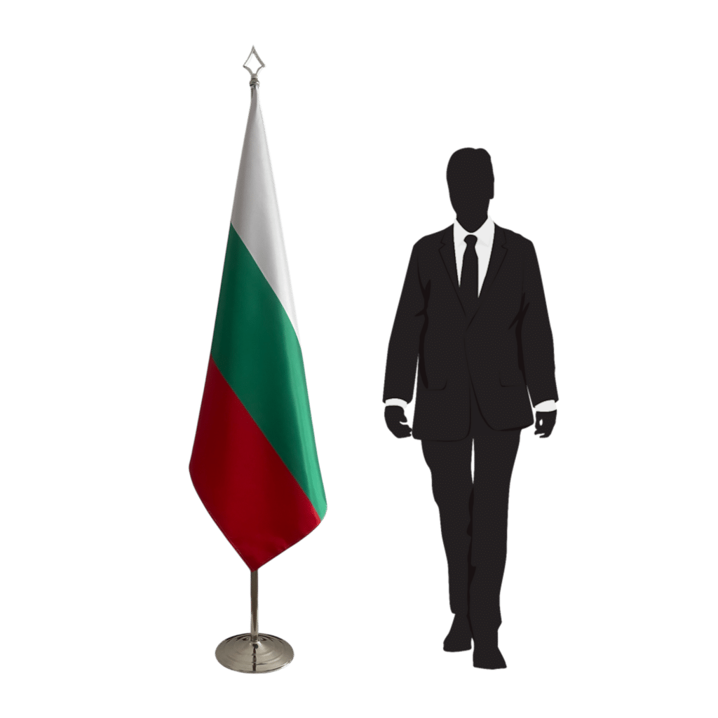 bulgaria flag on stand