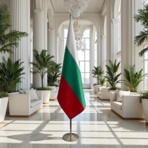 drapeau bulgarie avec pied