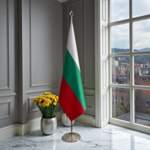 drapeau bulgarie avec pied