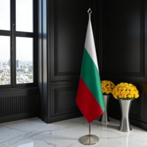 drapeau bulgarie sur socle