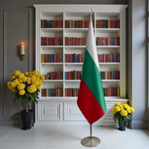 drapeau bulgarie sur socle