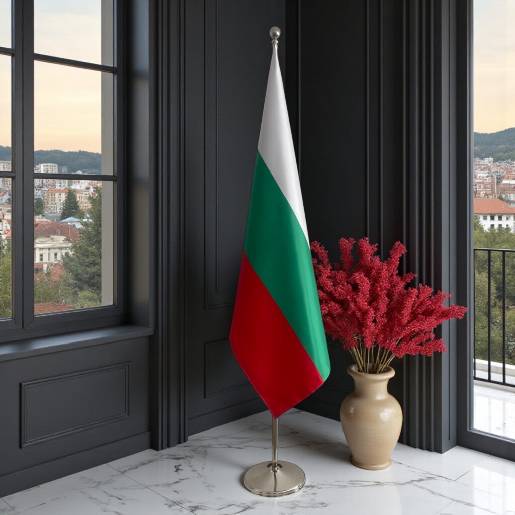 bulgaria flag on stand