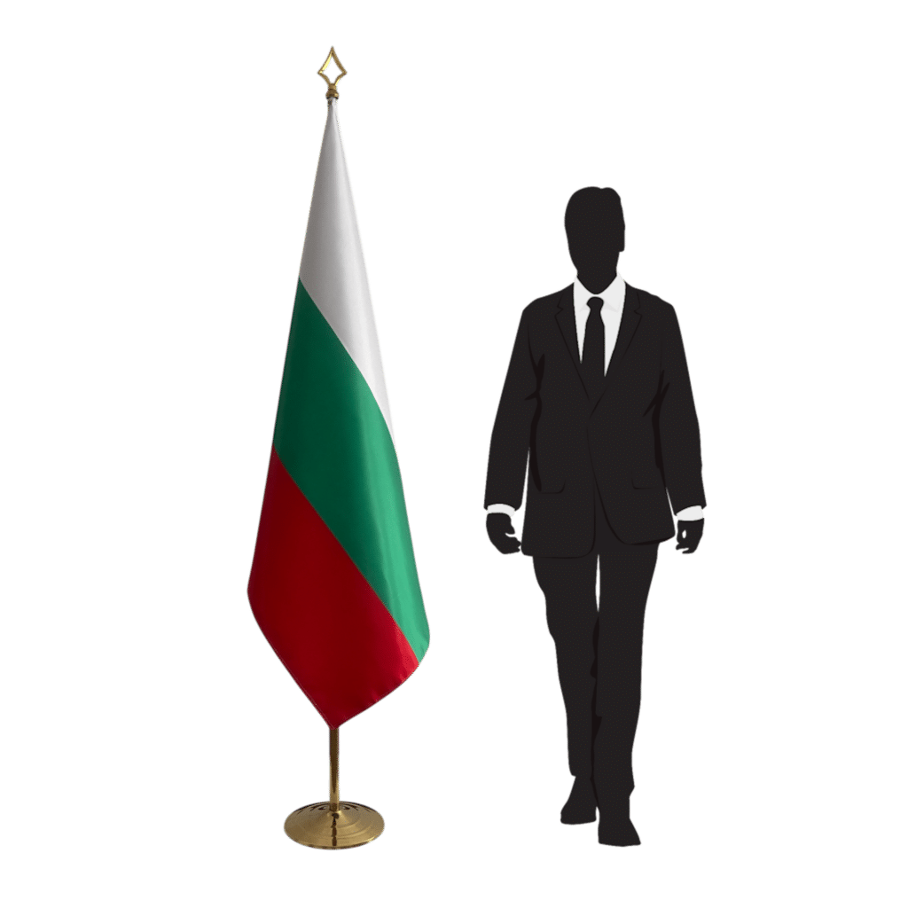 bulgaria flag on stand