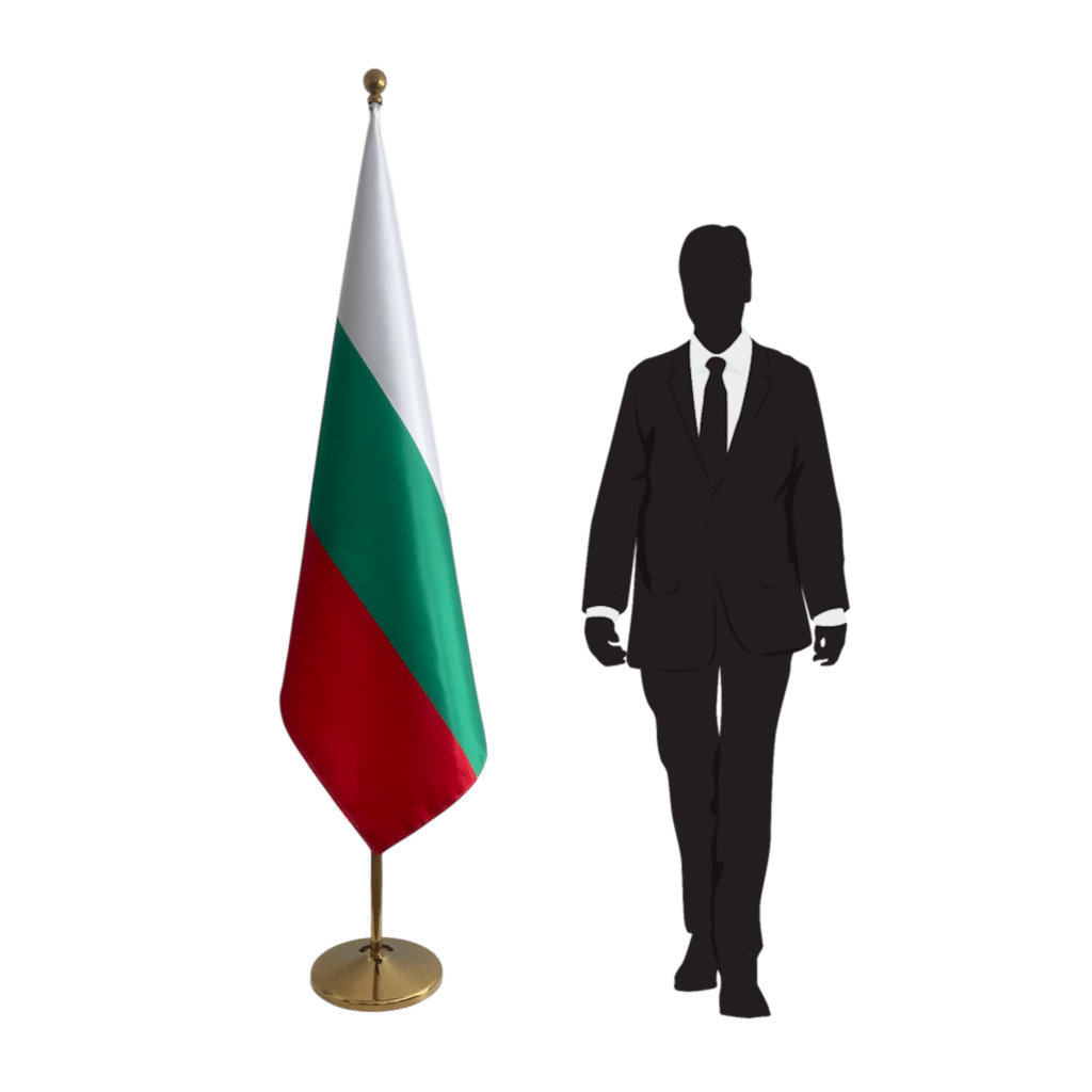 bulgaria flag on stand