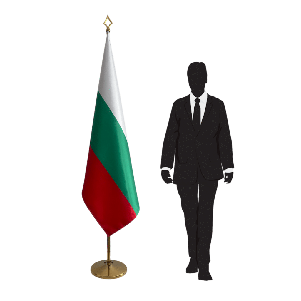 bulgaria flag on stand