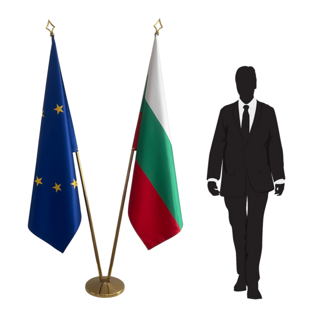 bulgaria flag on stand