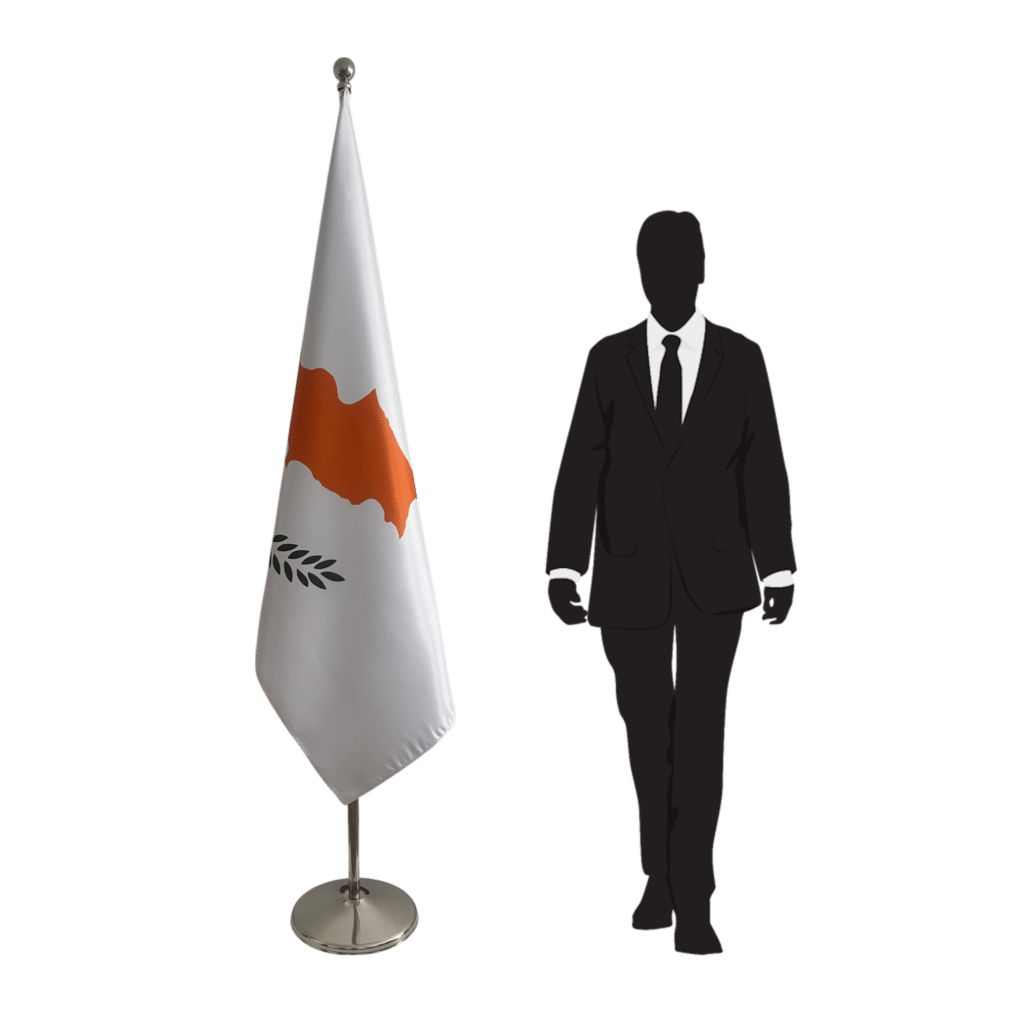 cyprus flag on stand