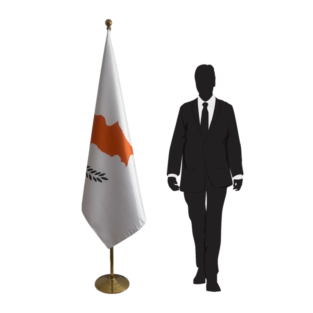 cyprus flag on stand