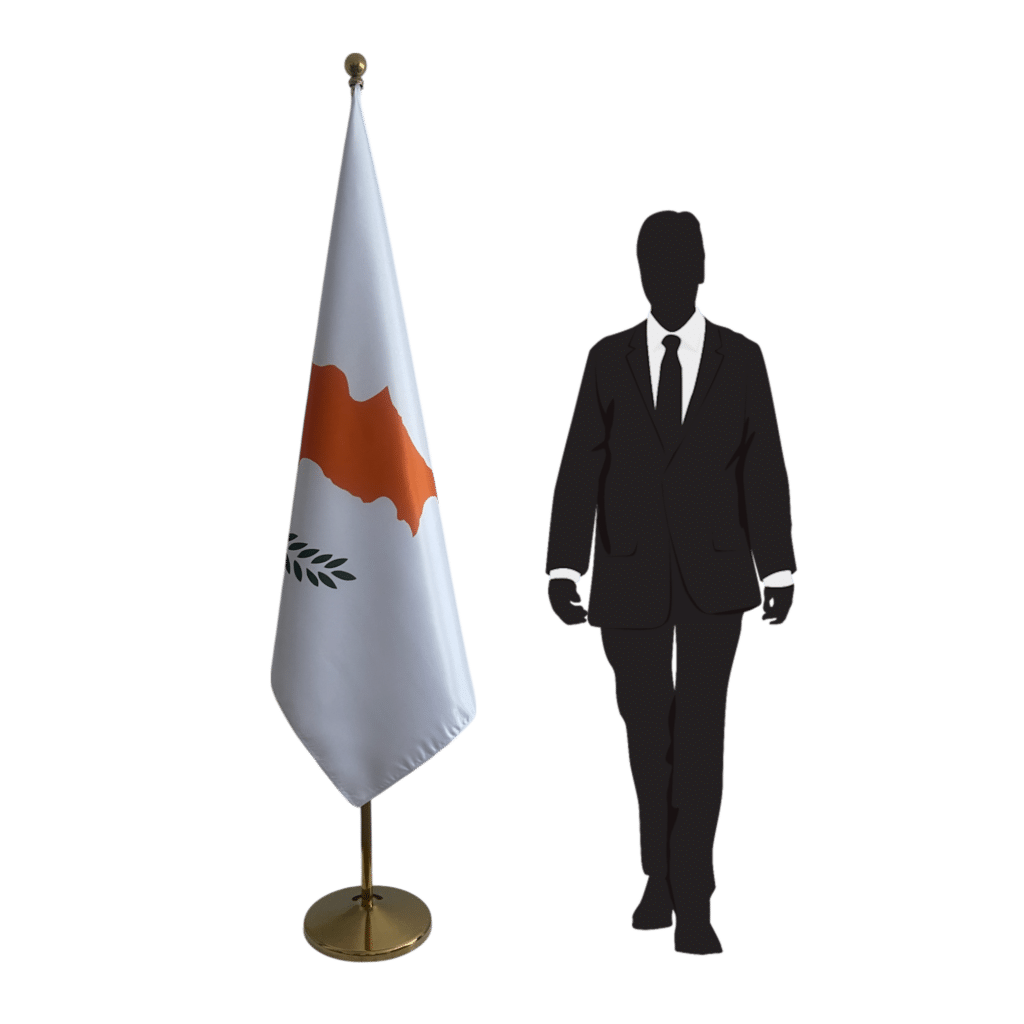cyprus flag on stand